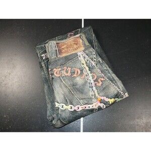 Acne Studios 1981 Trompe L’oeil Distressed Jeans Keychain Chain Women's 28 Waist